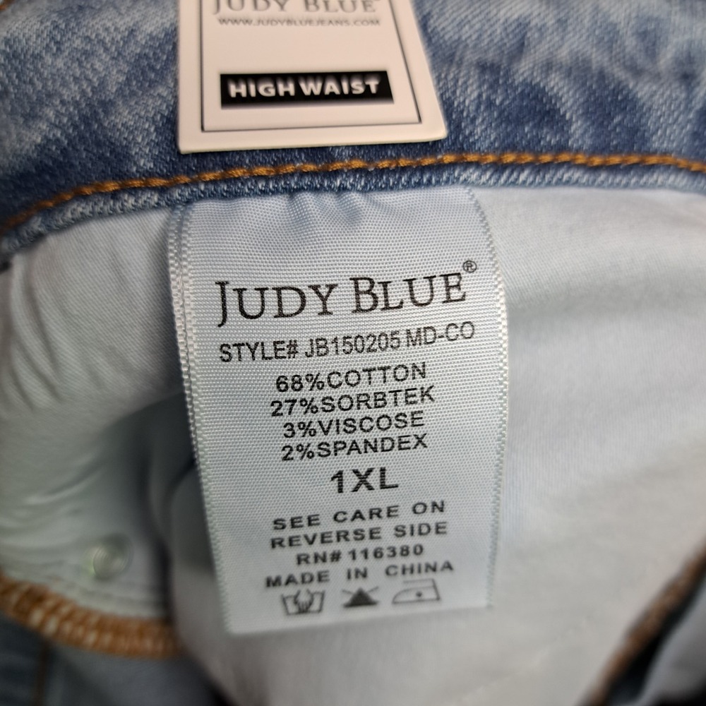 NWT Classic Americana Normcore Judy Blue High Waisted Cuffed Dad Jean Shorts 1XL - Picture 6 of 10